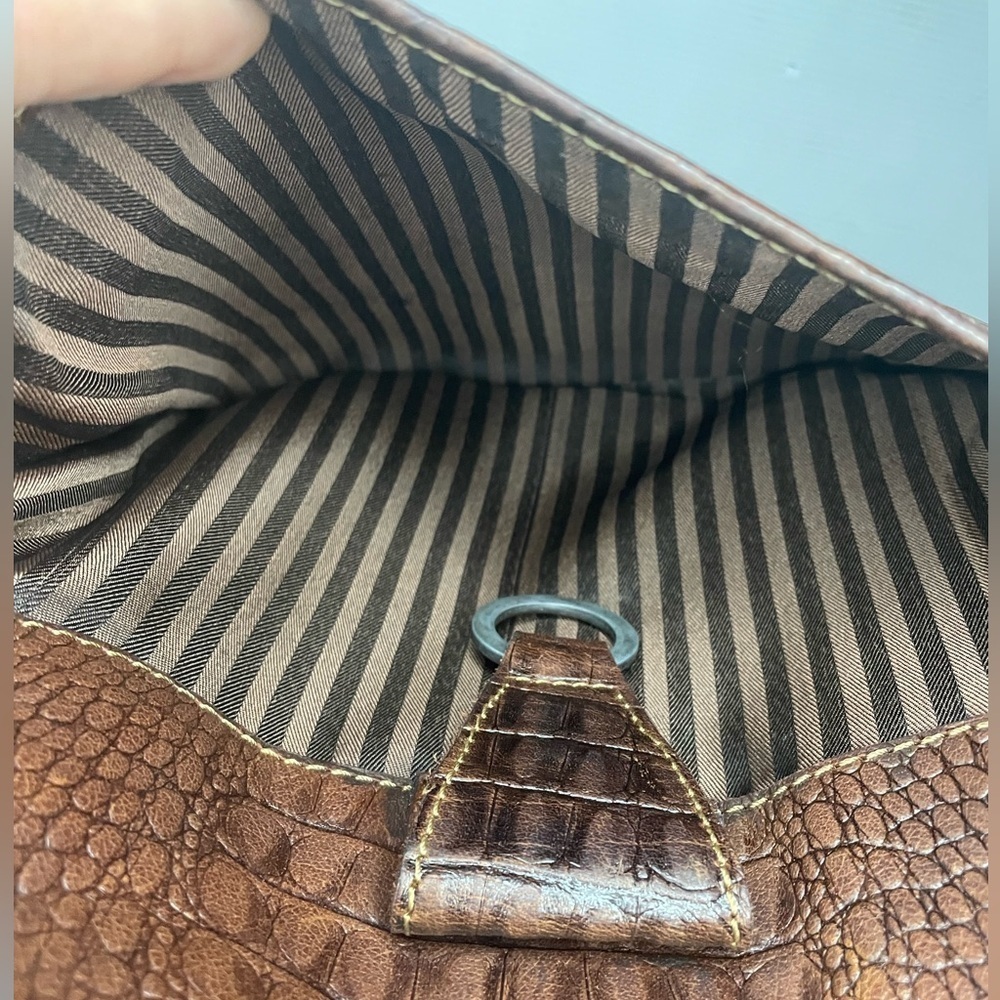 Jack Georges HORNBACK CROCO SERENA CROSSBODY BAG Brown - Picture 6 of 13